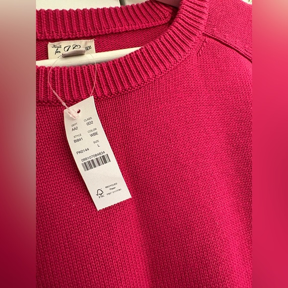 J. Crew heritage cotton sweater NWT pink - Picture 3 of 3